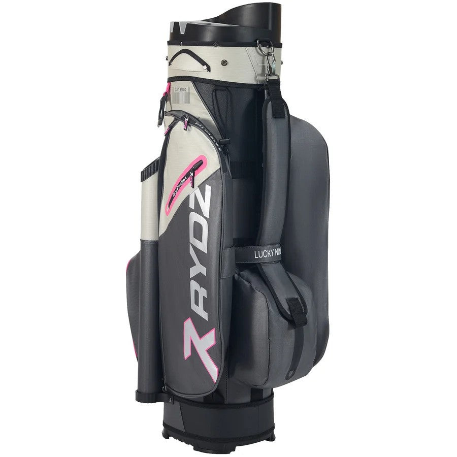 Rydz Lucky Nine Silence 14 Golftas – Cartbag | kleur: Grijs-zilver-roze