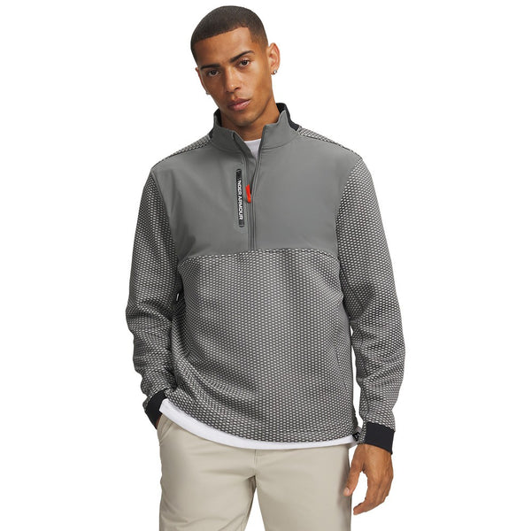 Under Armour Drive Pro Hybrid HZ - heren golpullover (kleigroen-wit)