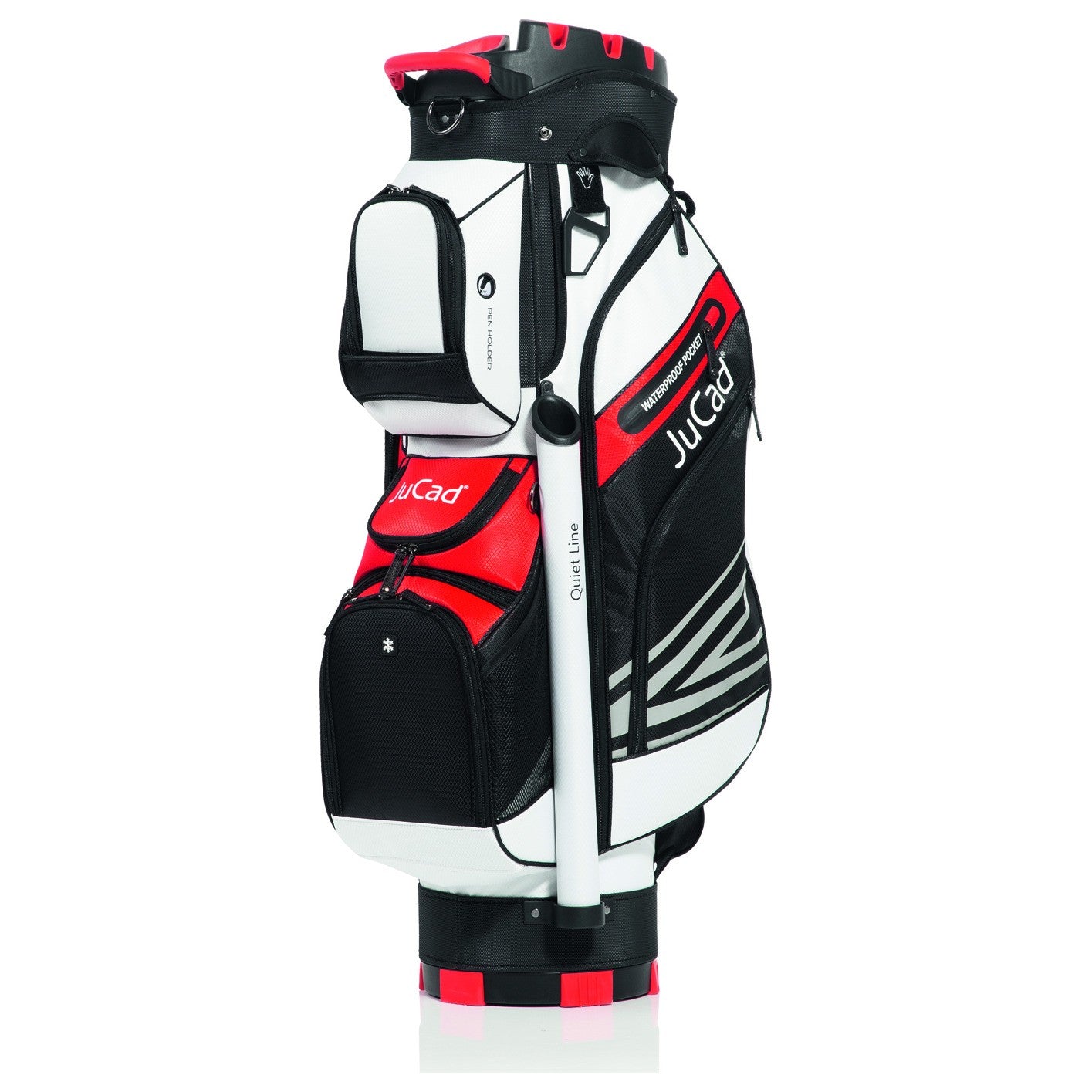 Jucad Quiet Line golftas - cartbag | kleur: Zwart-wit-rood