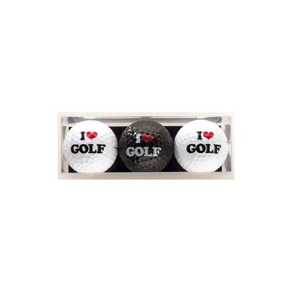 Golf cadeau - 3 golfballen I Love Golf