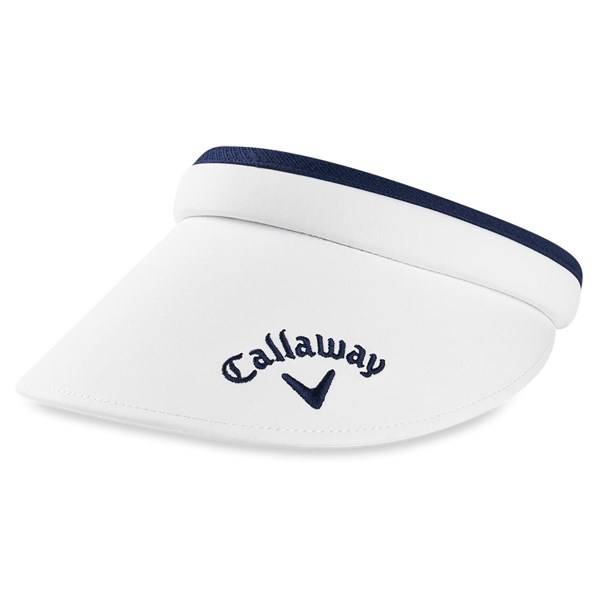 Callaway dames clip golf visor - zonneklep (wit/marineblauw)