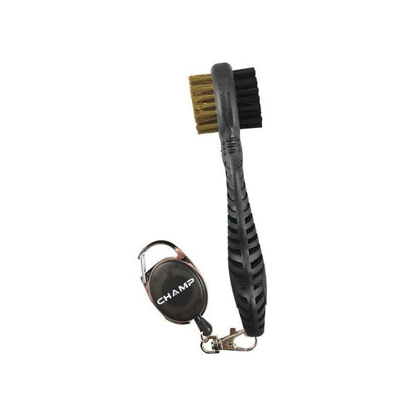 Champ Dual Brush Golf Club Cleaning Brush with Pull-Out Cord
