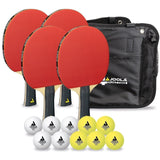 Joola - set Quattro table tennis bat 4 pieces + balls + carrying bag